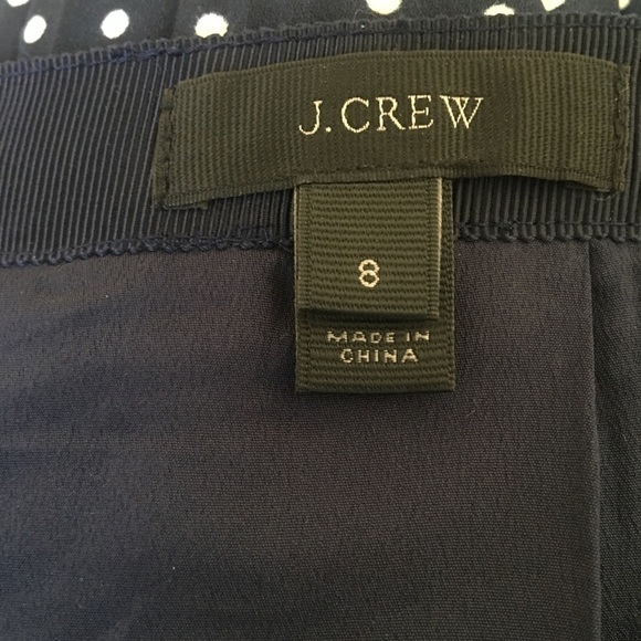 J Crew pleated polka dot navy skirt sz 8 - Picture 3 of 6